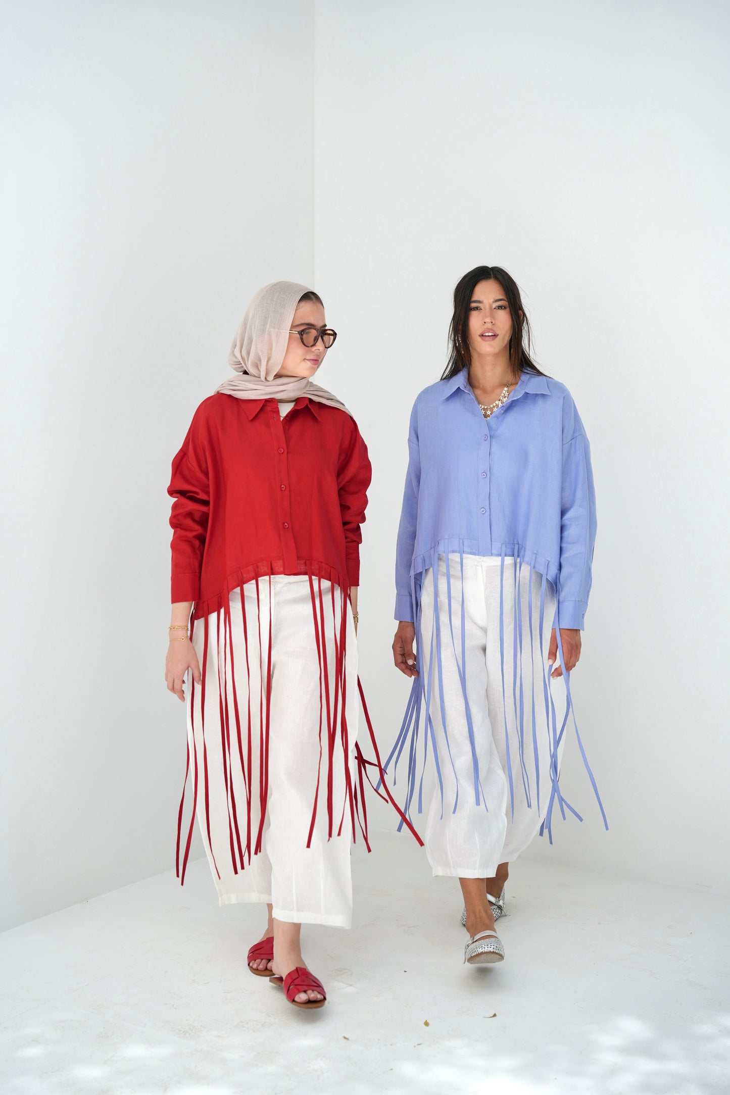 Girl’s Girl Linen Top - Red