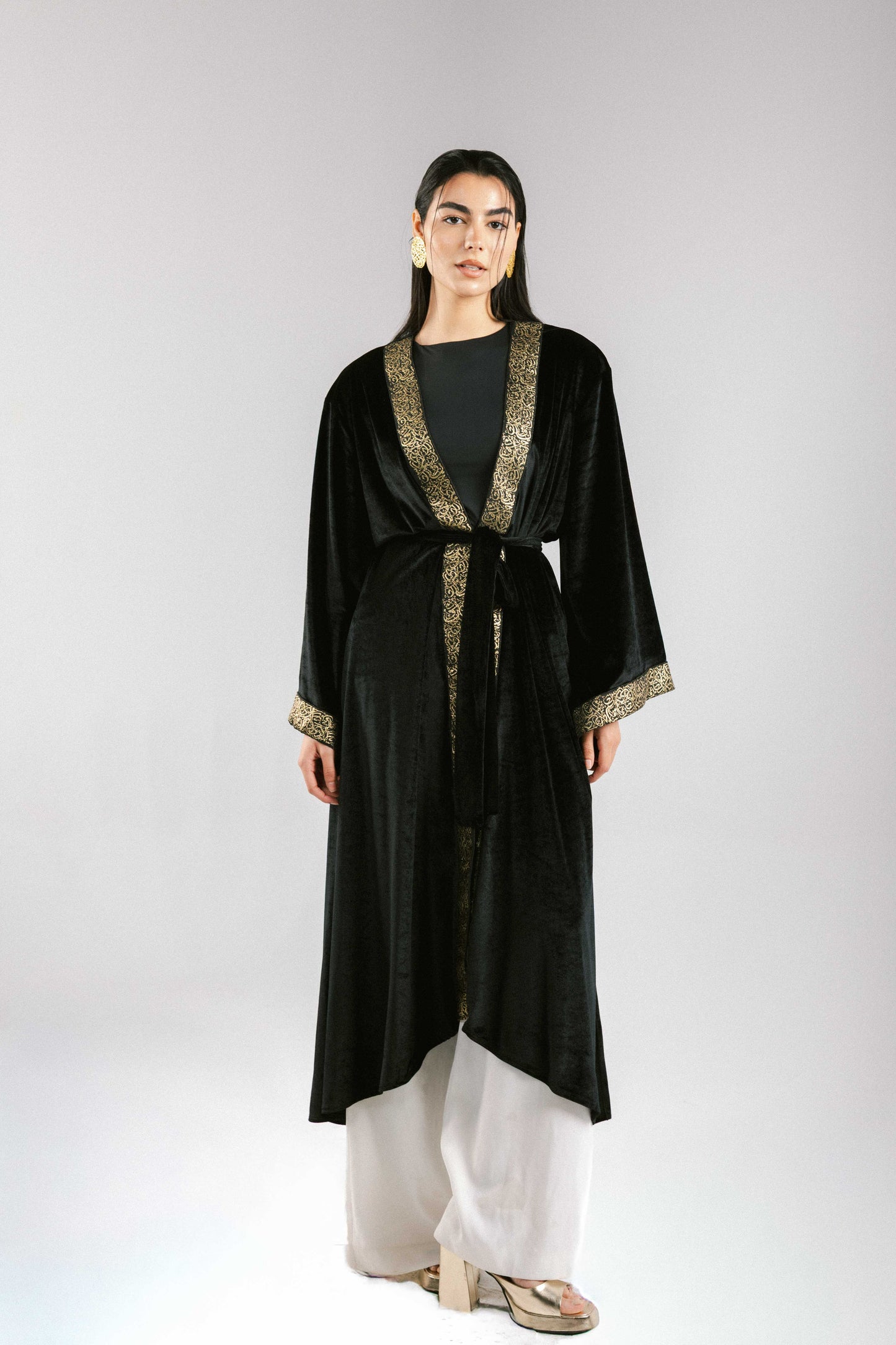 The Velvet Kaftan in Black