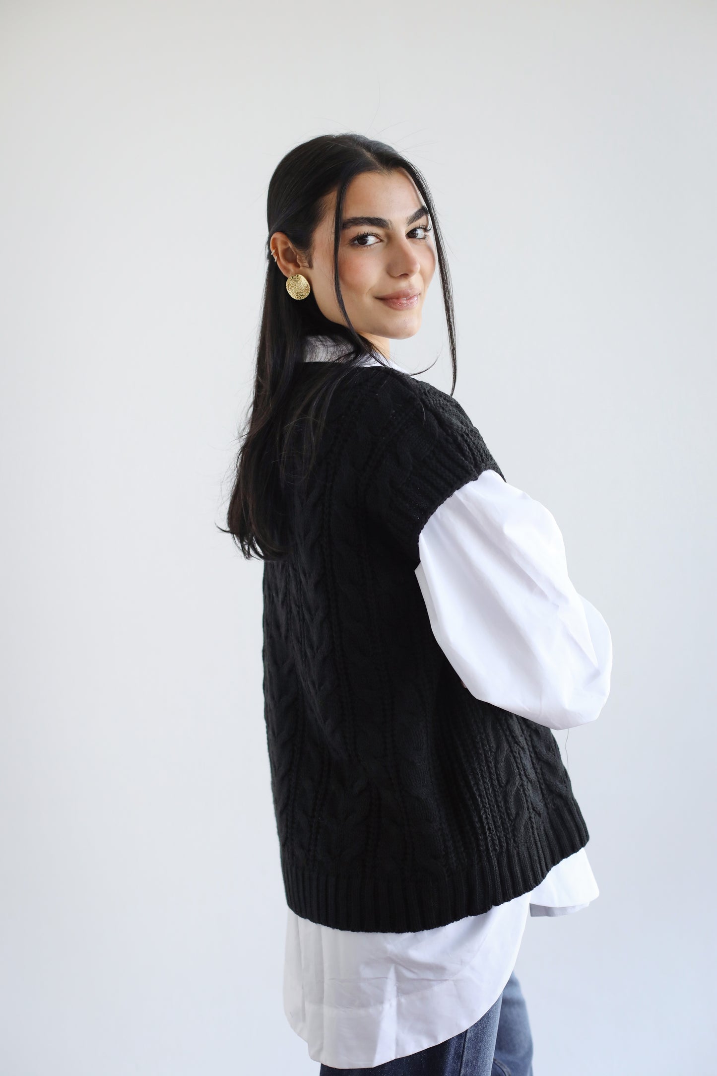 Never Better Knit Vest - Black