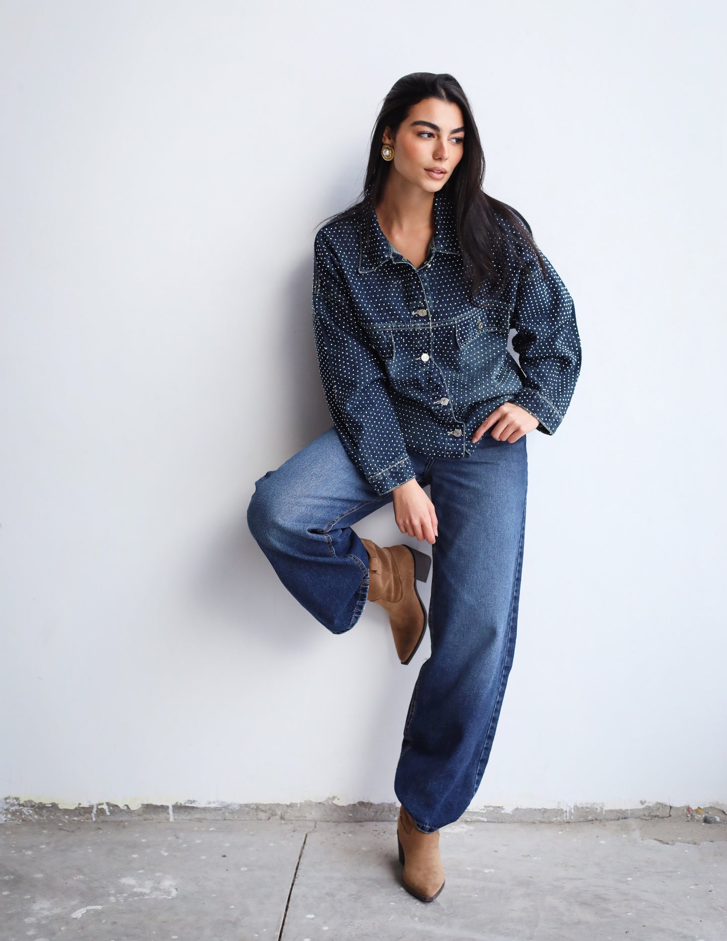 You’re A Gem Denim Jacket in Dark Blue