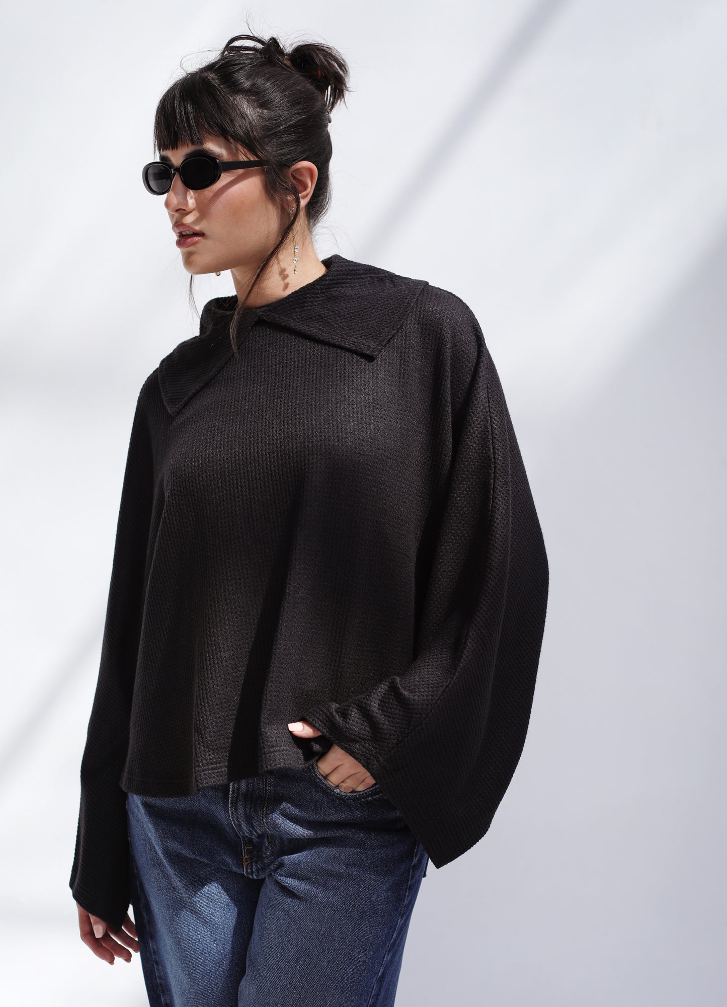 Wonderlust Knit Cape - Black