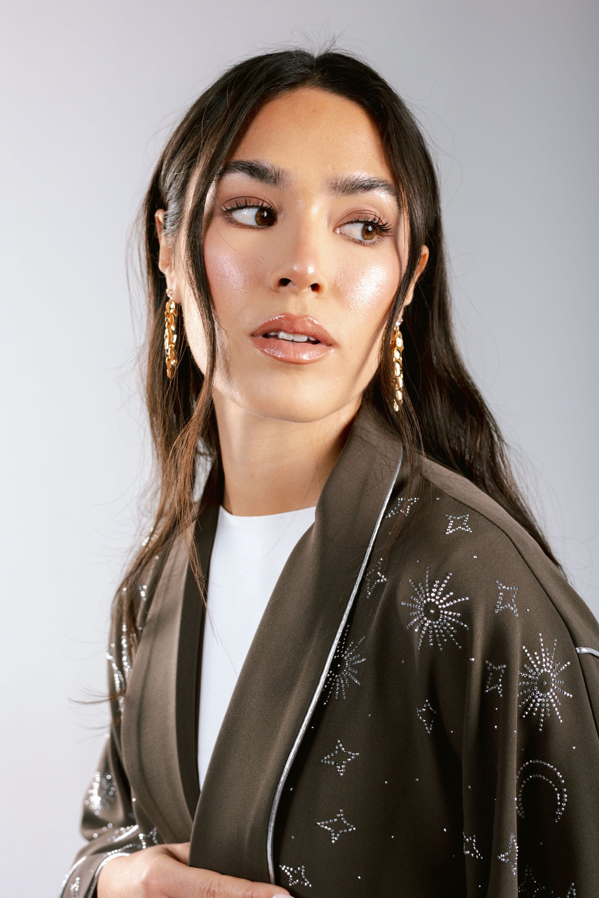 Over The Moon Kaftan in Brown