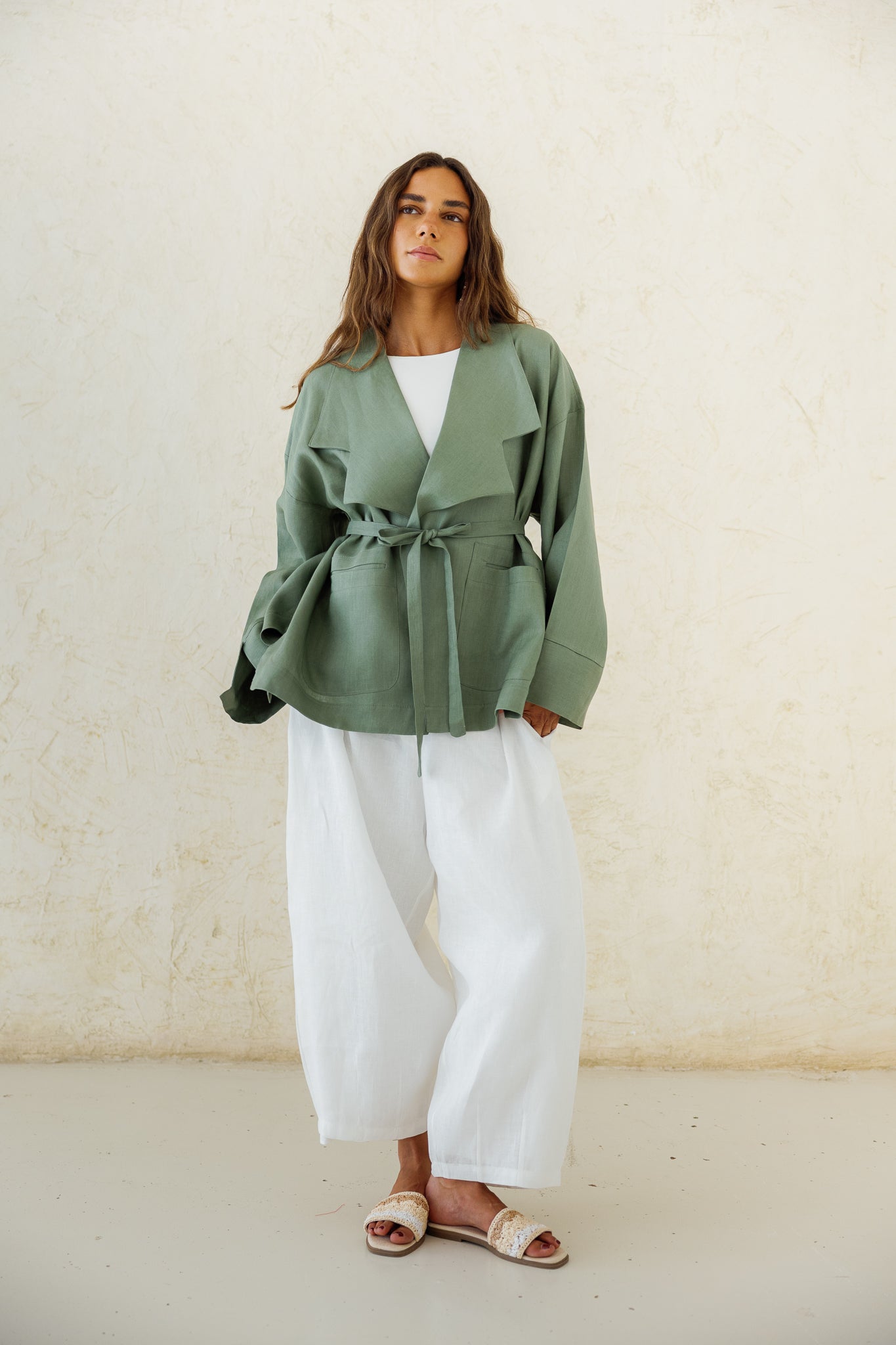 Full of Sunshine Linen Cardigan - Sage