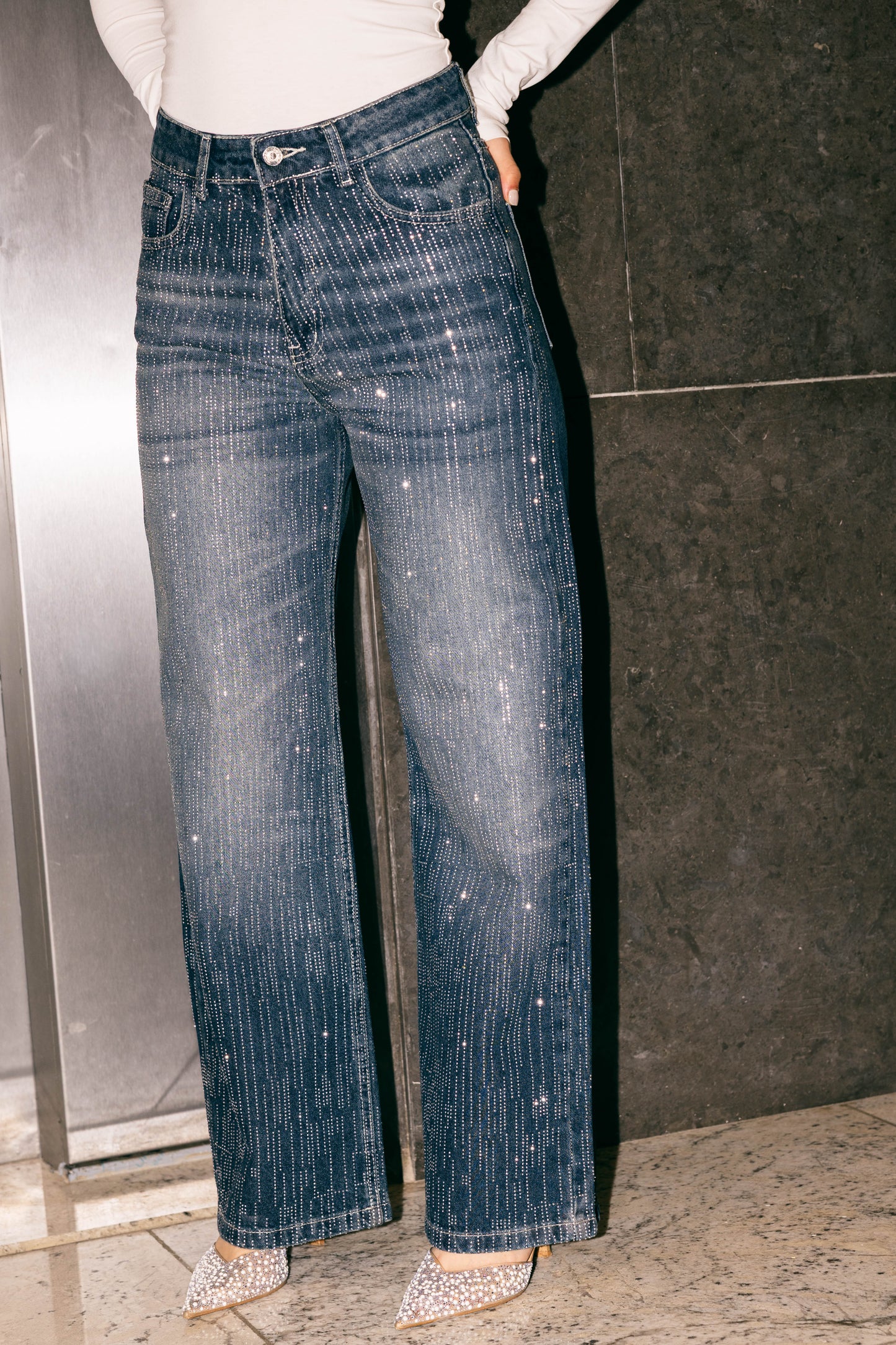 Her Era Denim Pants in Washed Blue