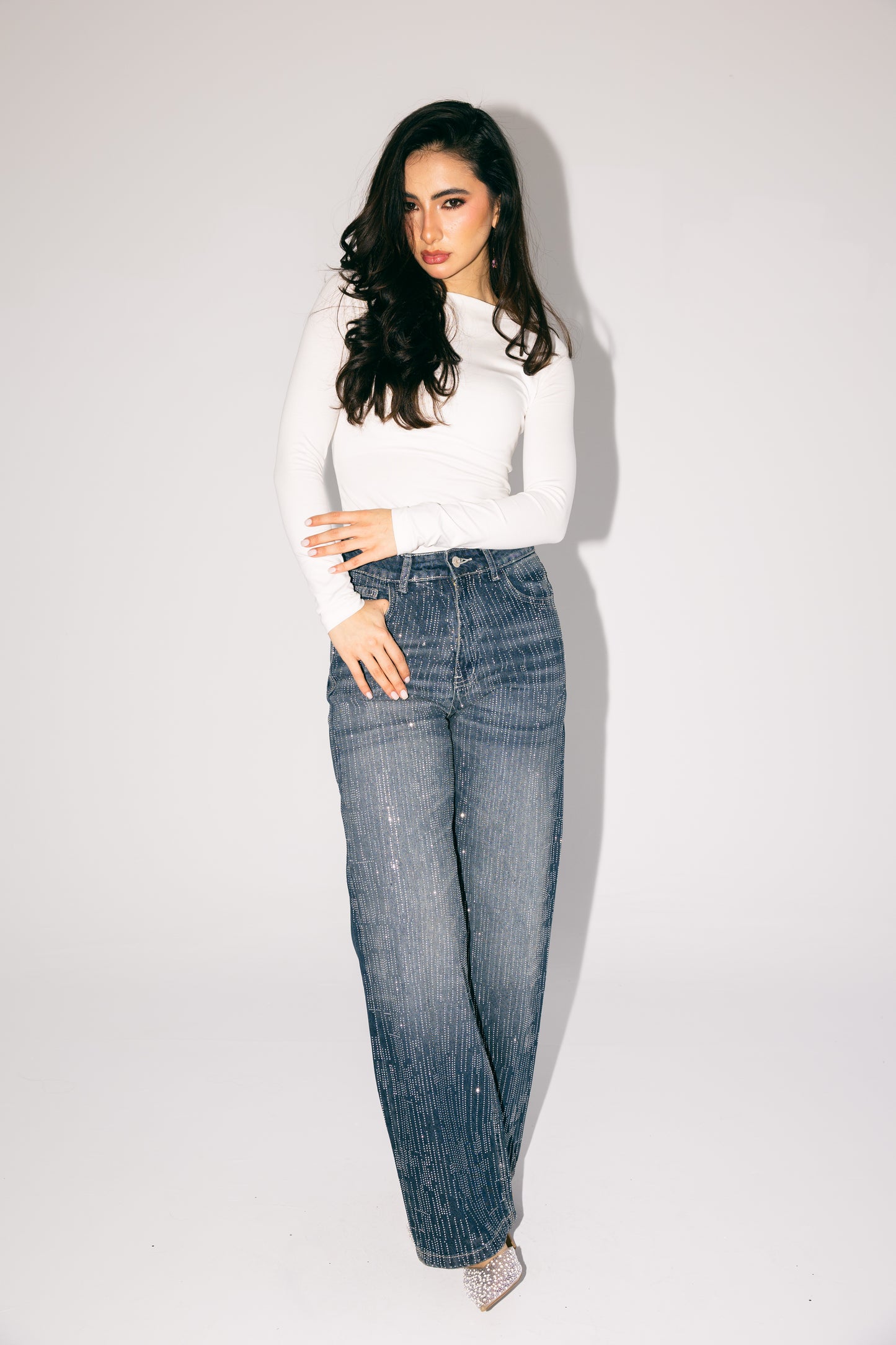Her Era Denim Pants in Washed Blue