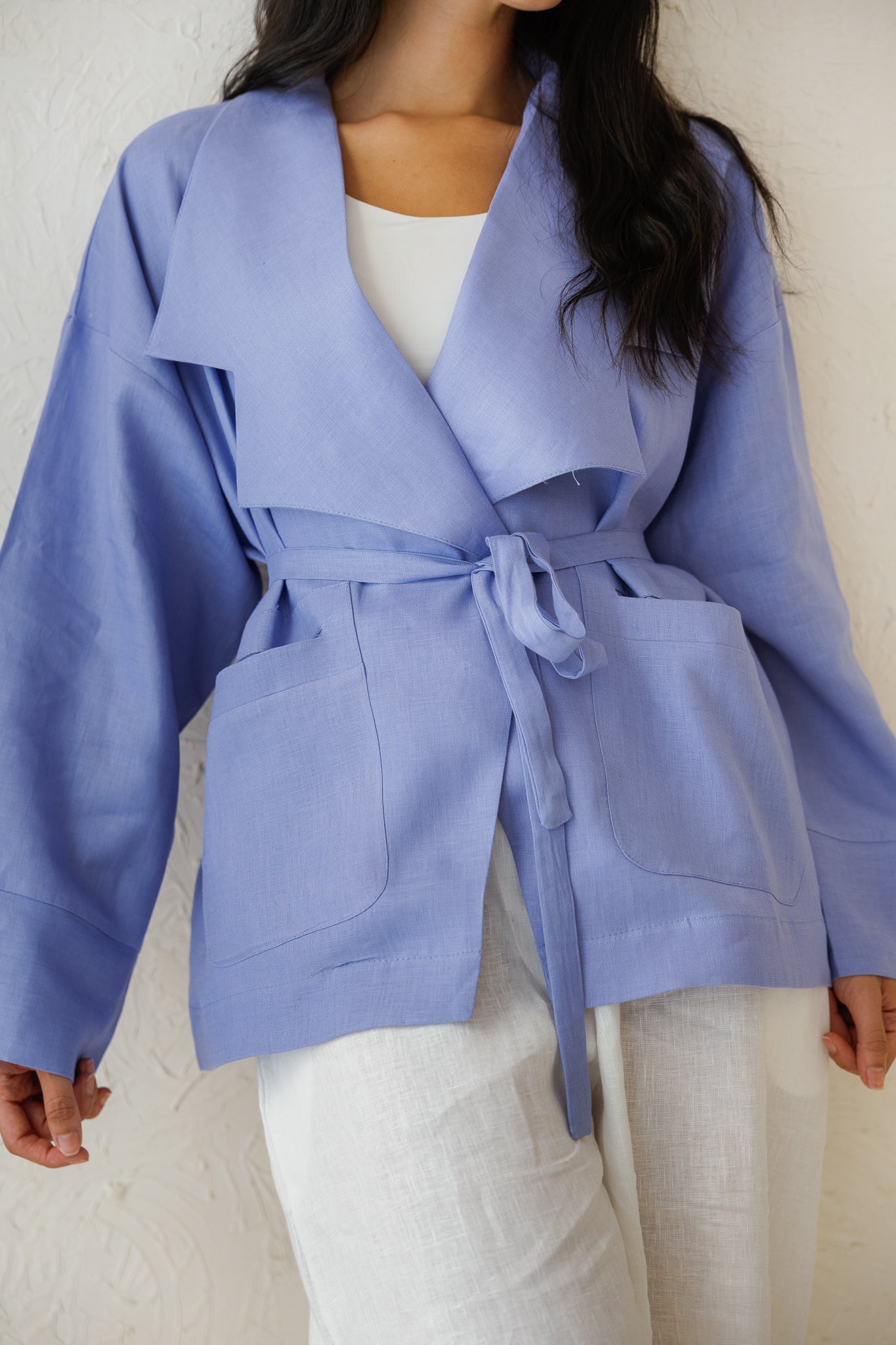 Full of Sunshine Linen Cardigan - Dusty Blue