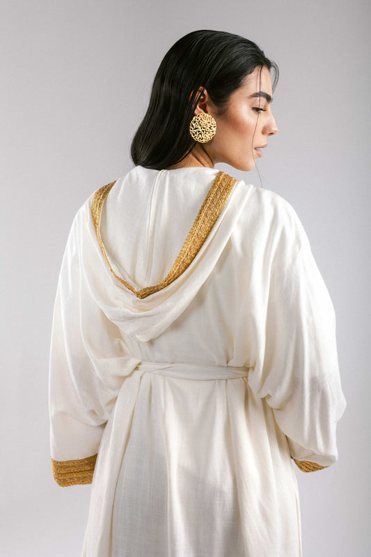 Marrakesh Linen Kaftan in White
