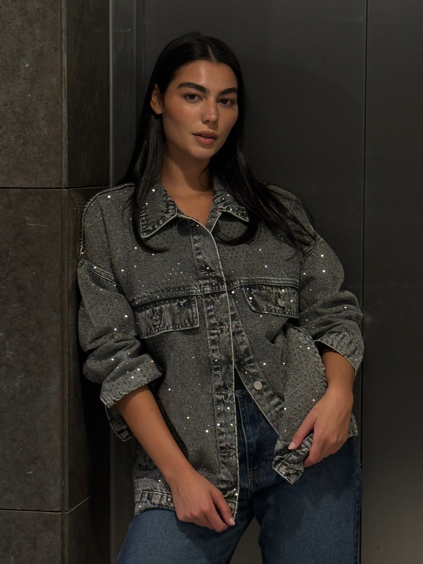 You’re A Gem Denim Jacket in Grey