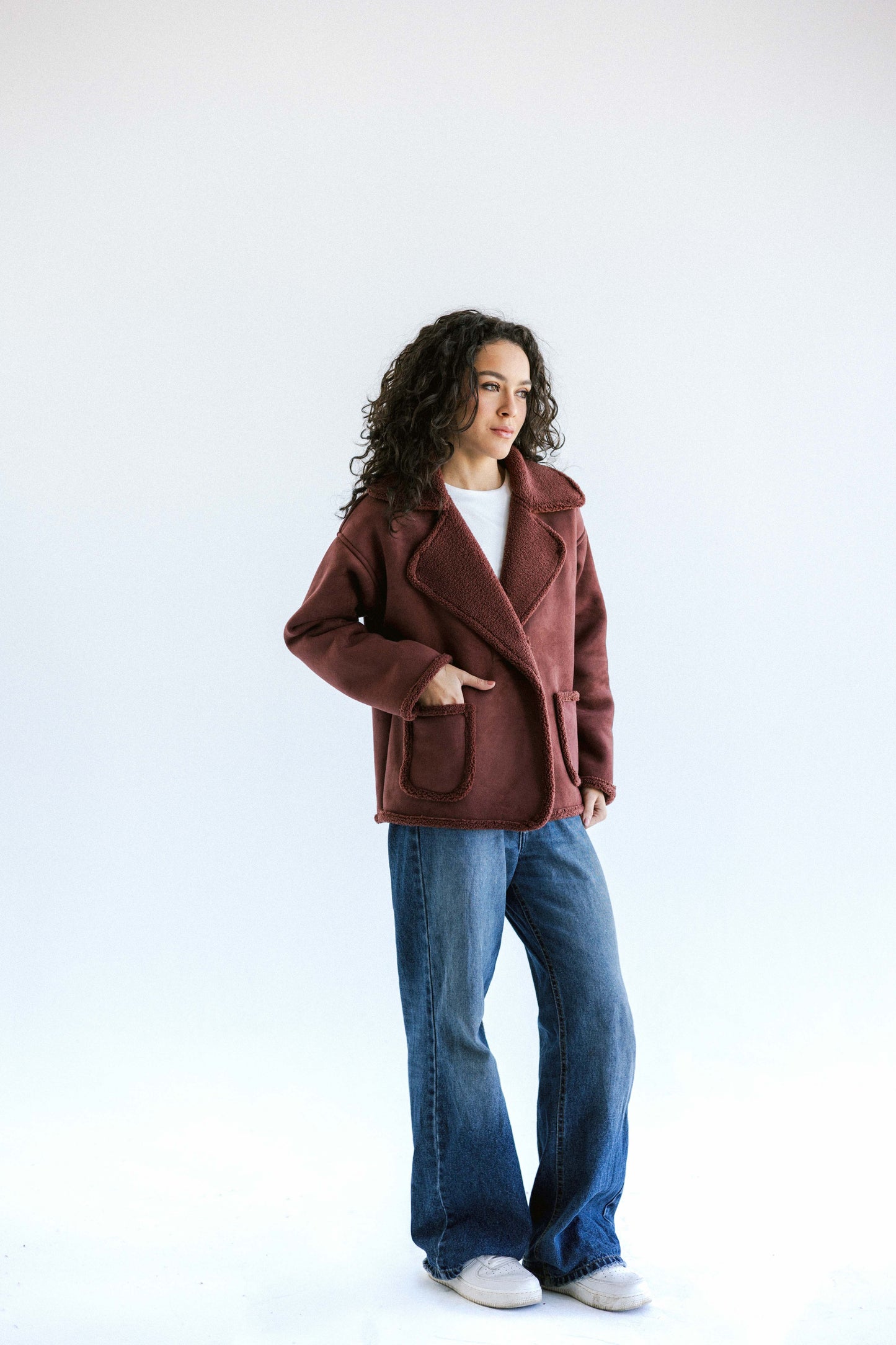 Warmth Shearling Jacket - Burgundy