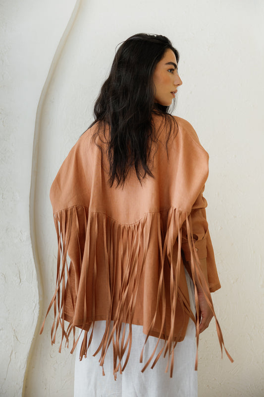 Summer Smiles Linen Top - Clay