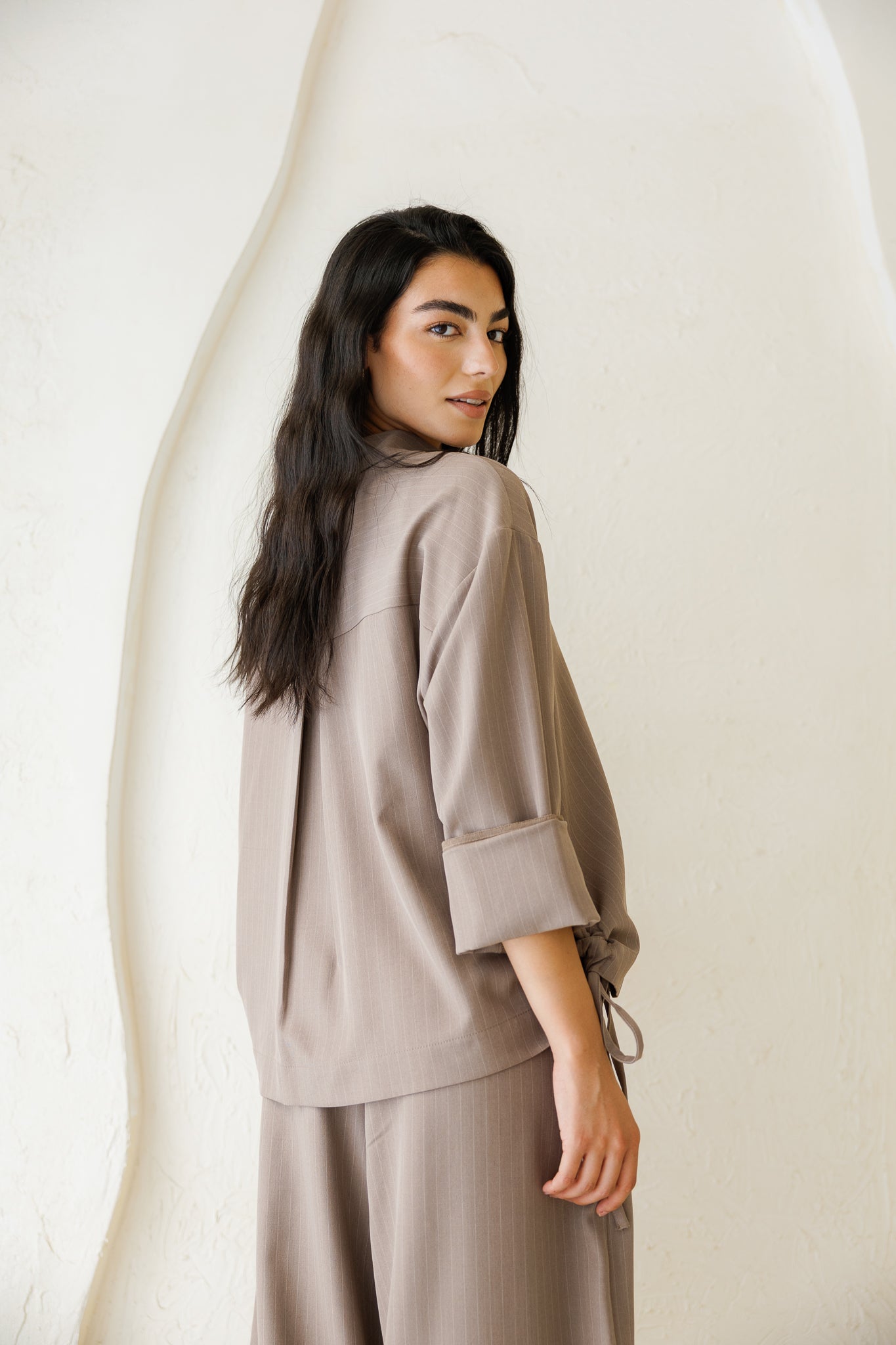 Perfect Tones Striped Set - Taupe
