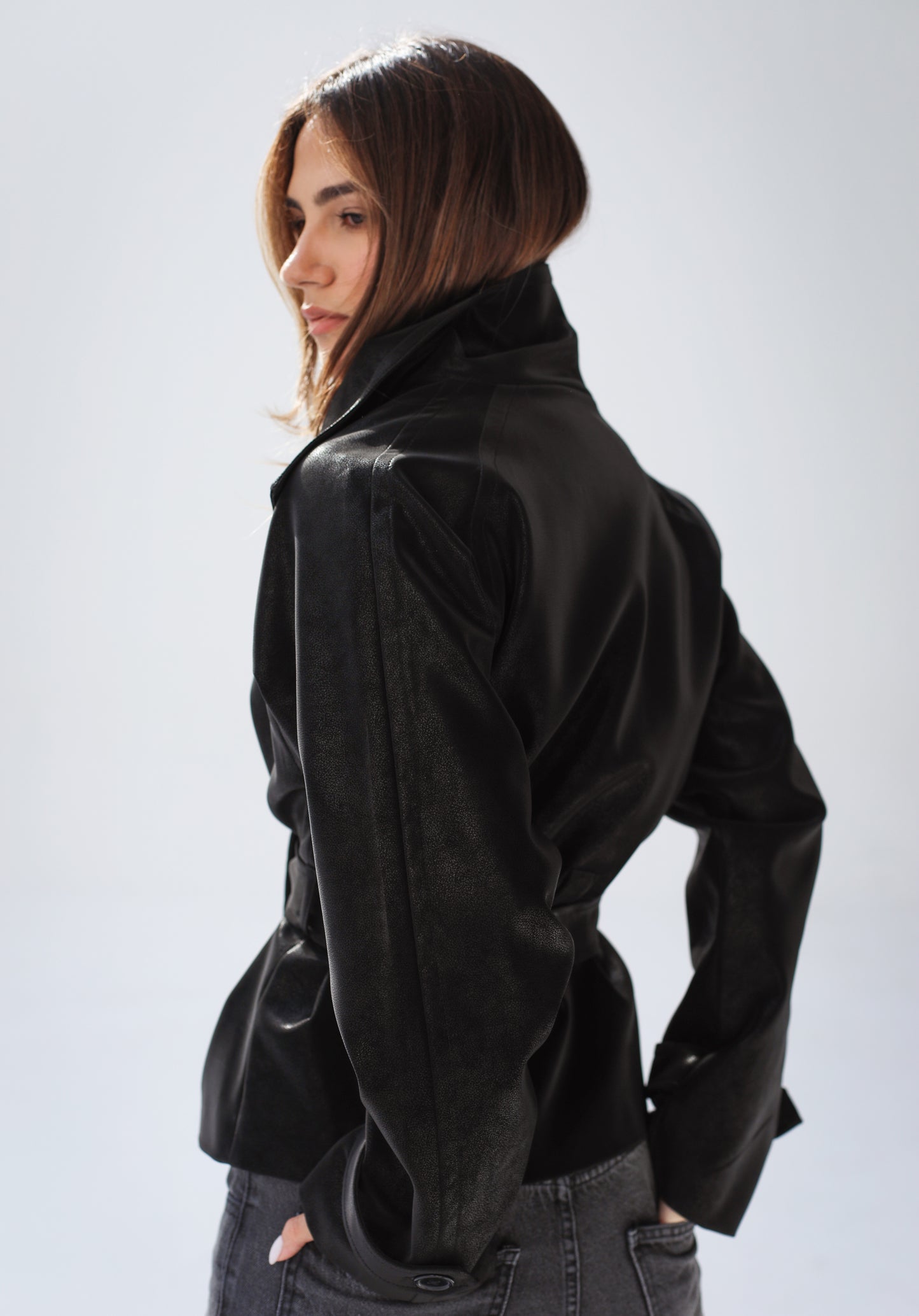 Cool Rider Faux Leather Jacket - Black