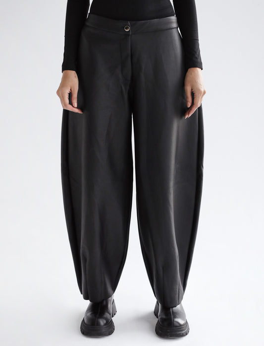 Essential Balloon Leather Pants - Black