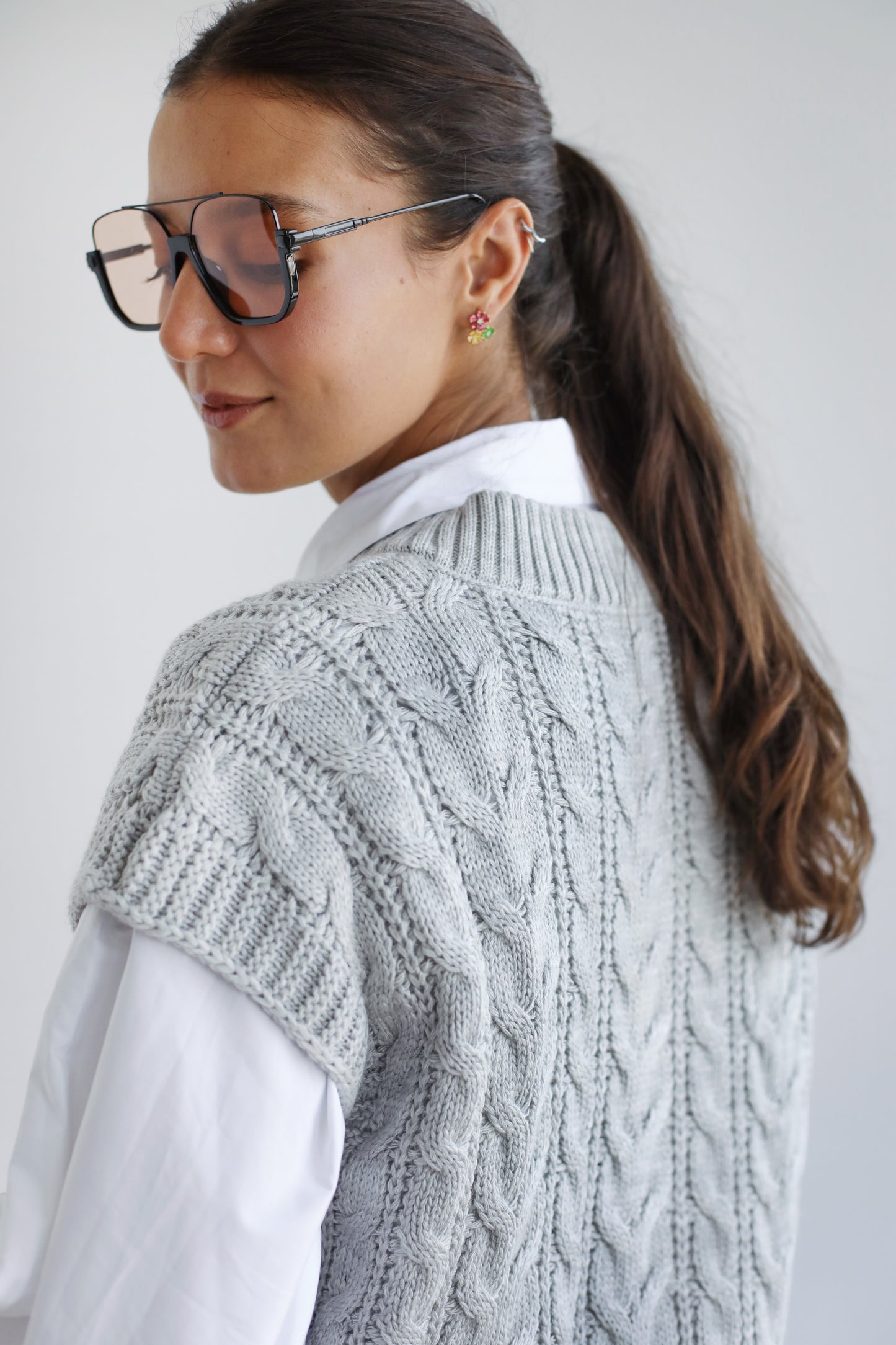 Never Better Knit Vest - Grey