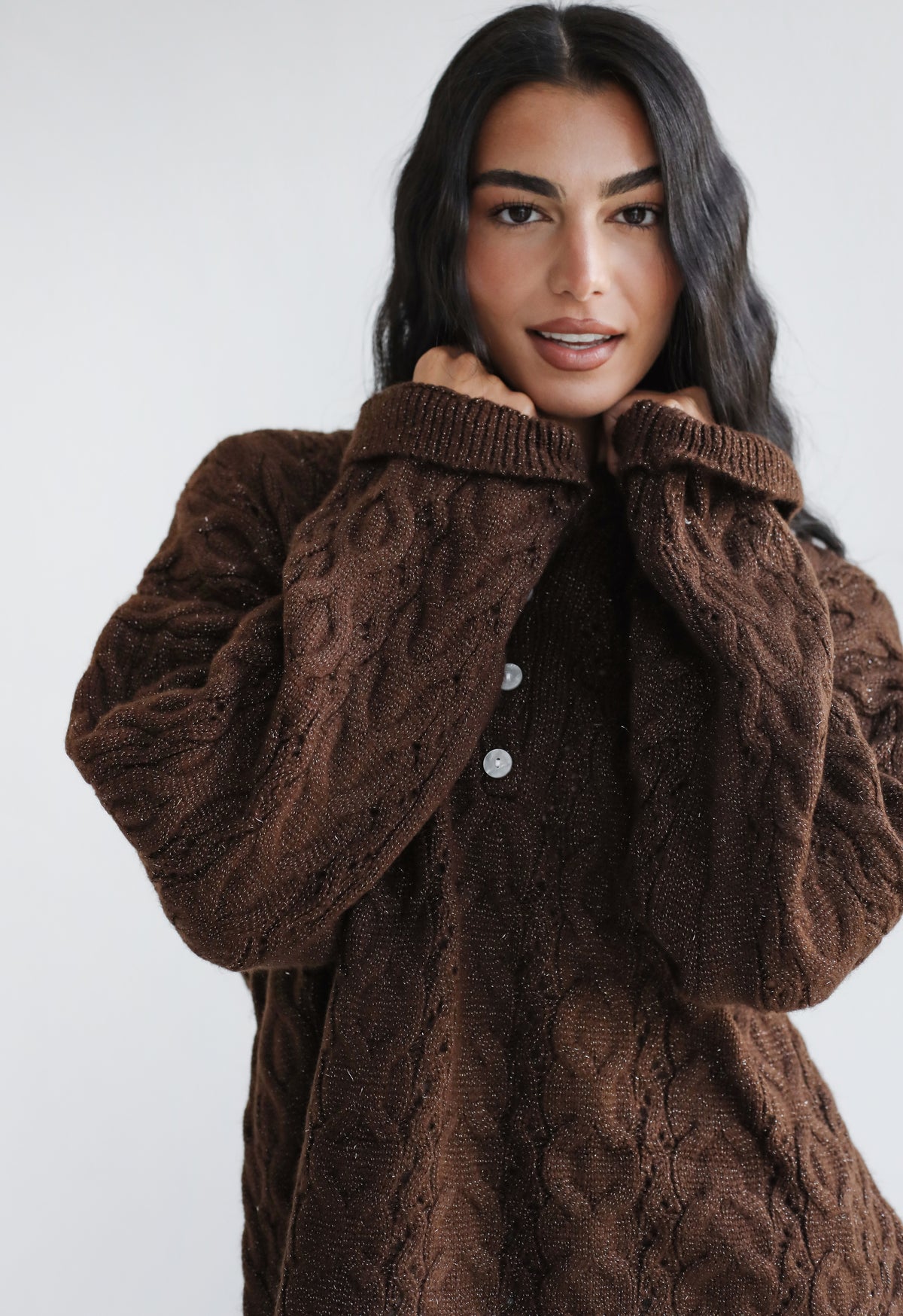 Sweet as you knit sweater - Brown