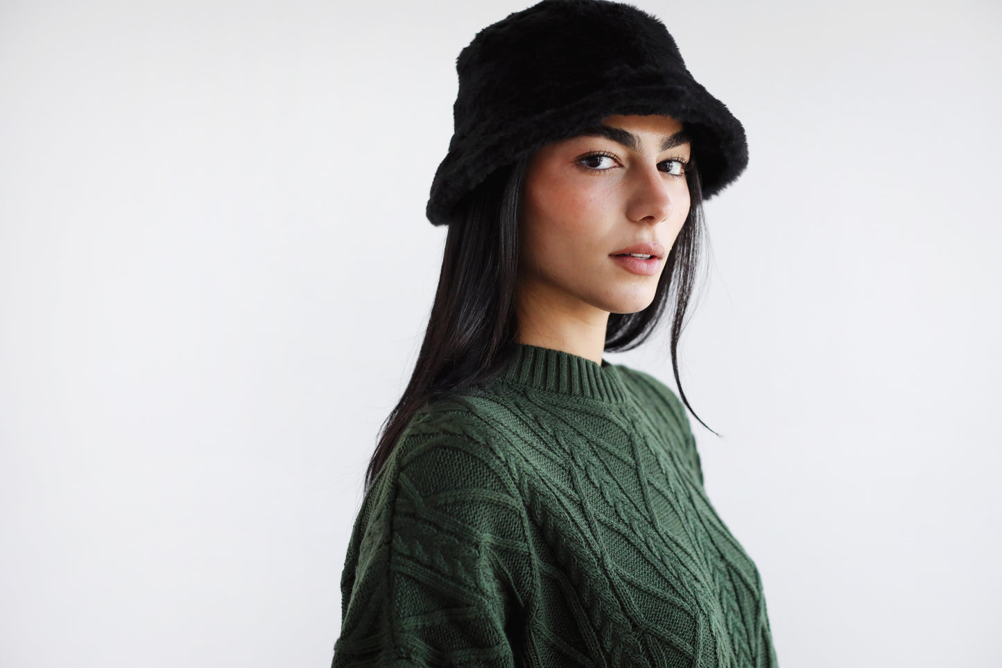 Heartwarming Cable Sweater in Olive