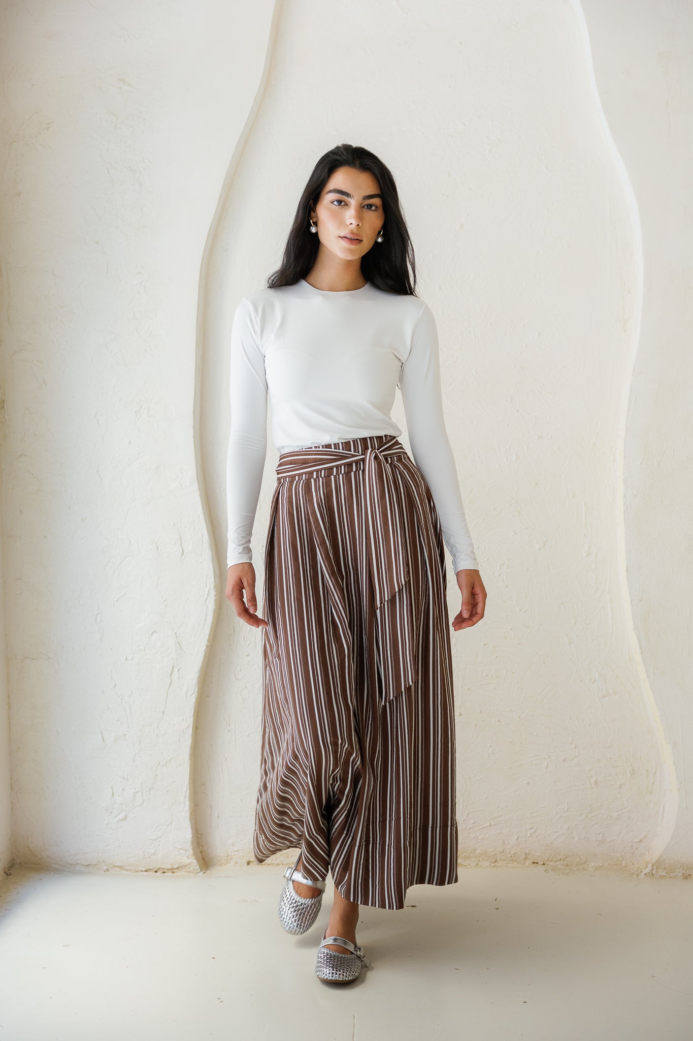Your Favorite Striped Skirt - Brown