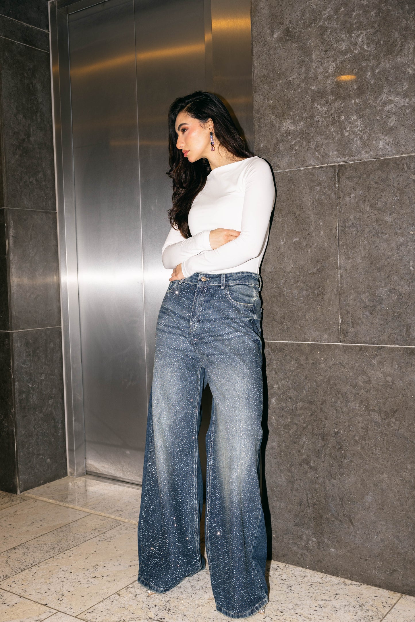 All Eyes On You Denim Pants - Dark Blue