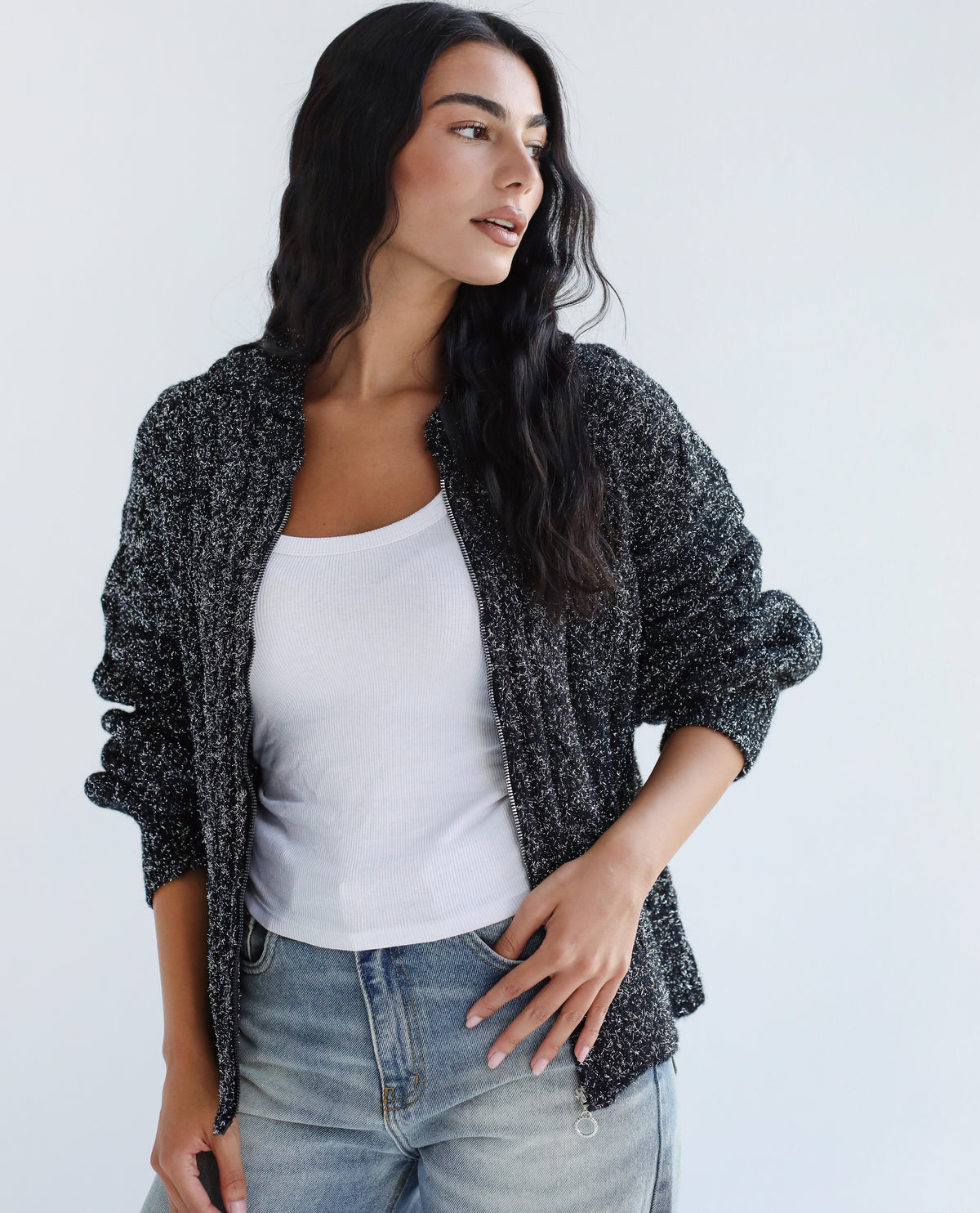 Too good to take off knit sweater - Black