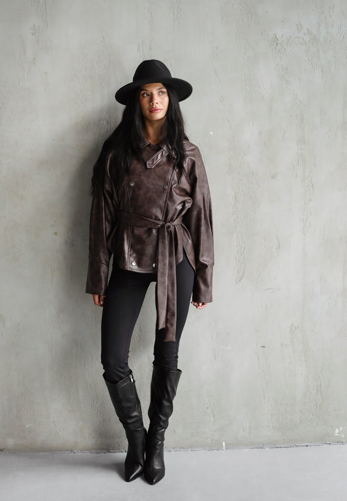 Not Your Basic Leather Jacket - Brown