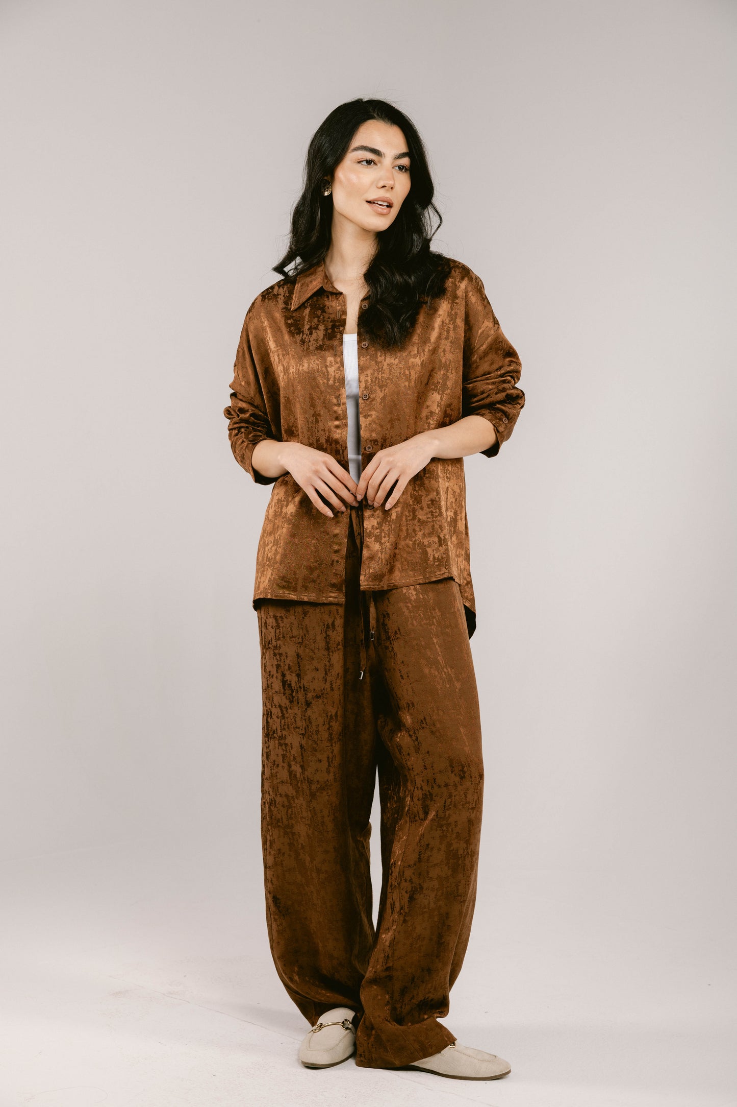 Spring Fever Linen Set - Brown