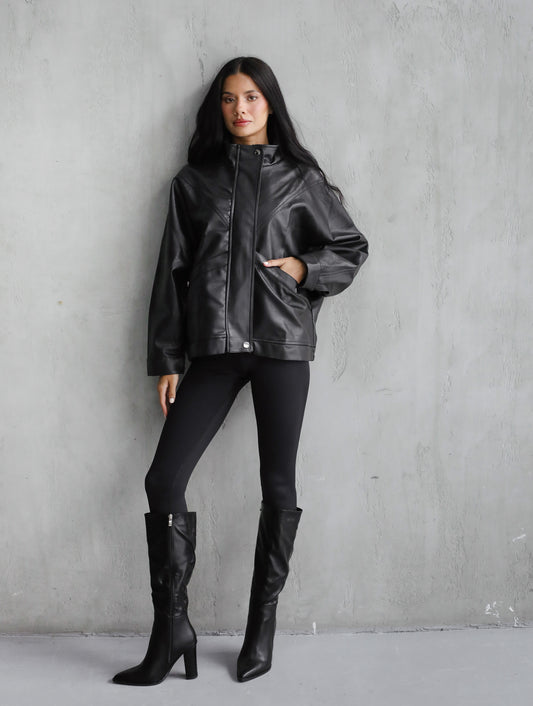 Game Changer Leather Jacket - Black