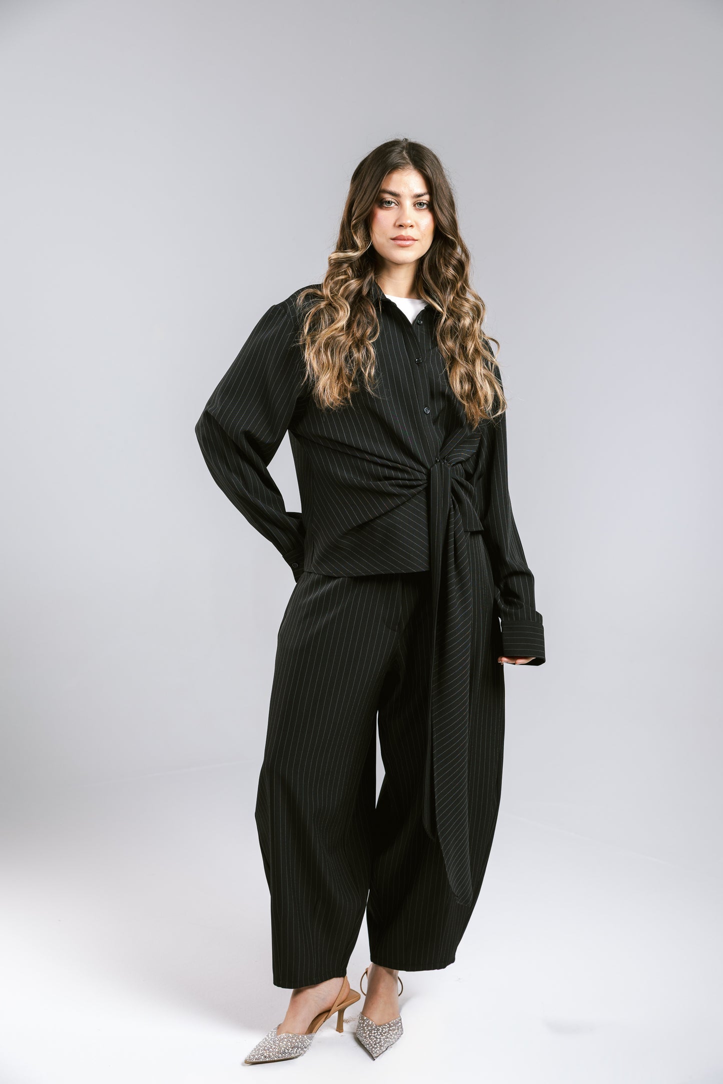 Knot Your Type Striped Set - Black