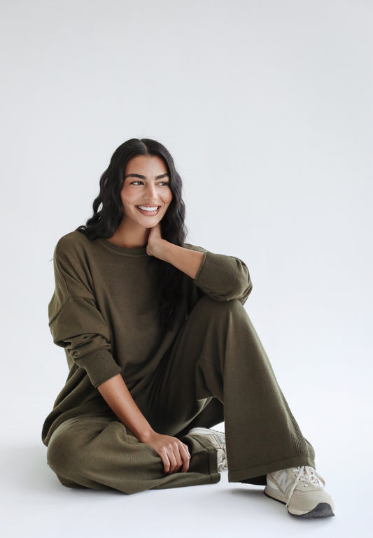 Good Feels Knit Set - Olive