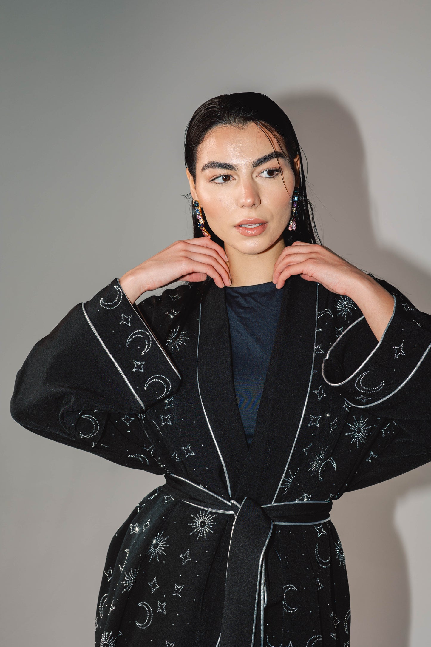 Over The Moon Kaftan in Black