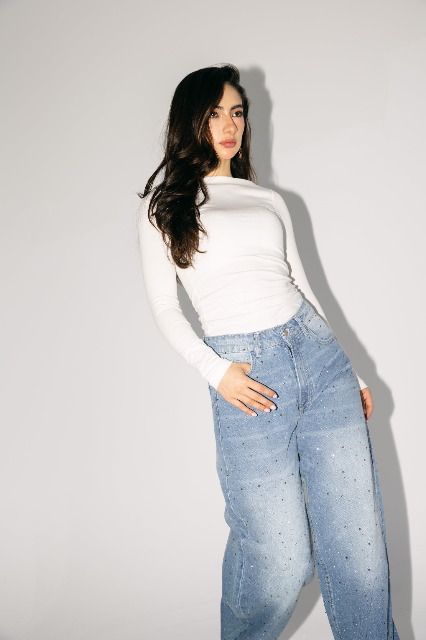 She Rises Denim Pants in Blue