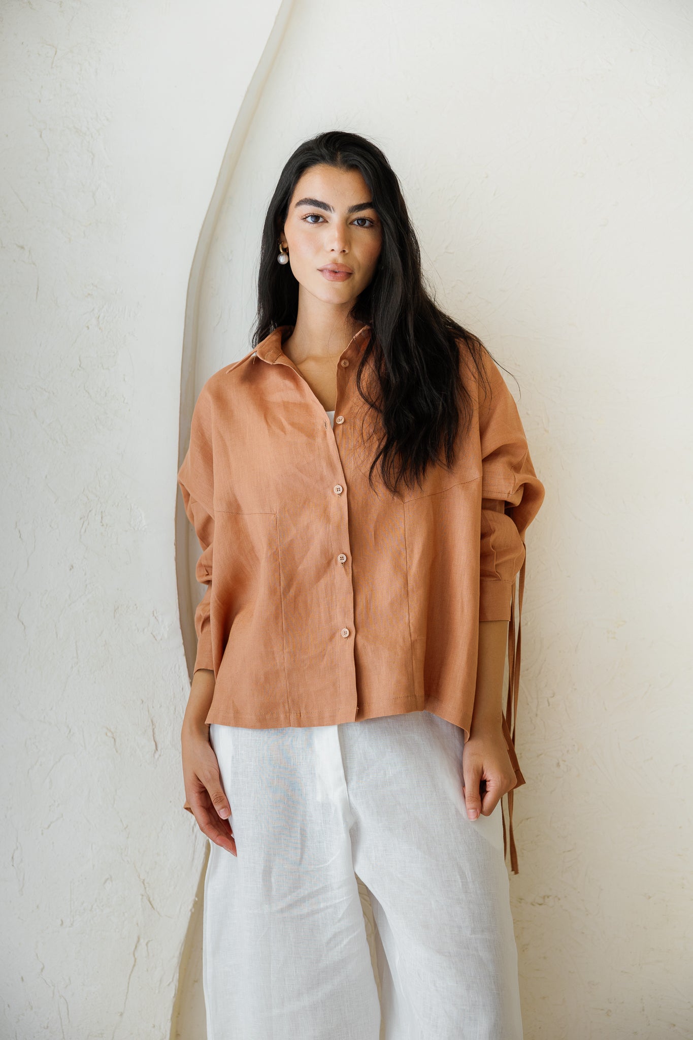 Summer Smiles Linen Top - Clay