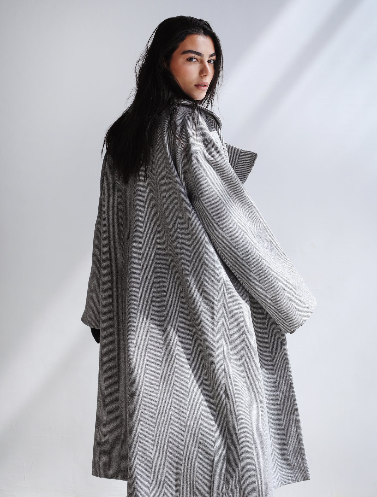 Long Time Coat - Light Grey Stripes