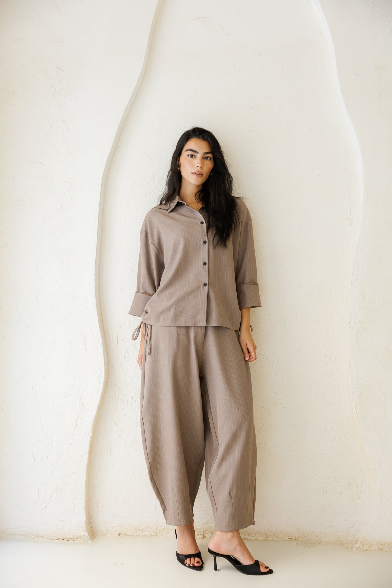Perfect Tones Striped Set - Taupe