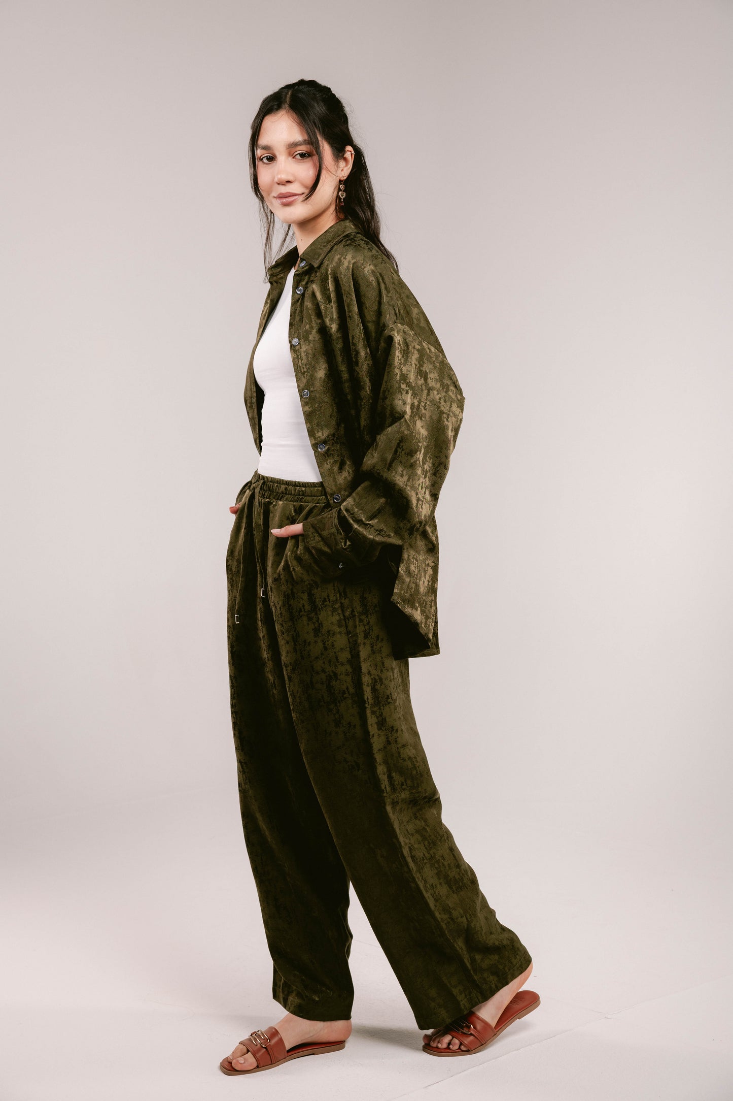 Spring Fever Linen Set - Olive