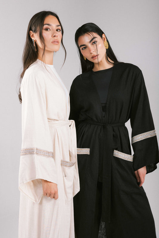The Linen Kaftan in Black