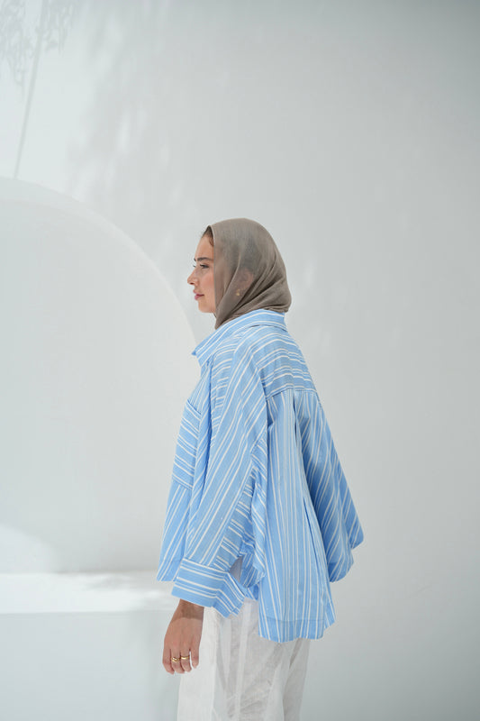 Over The Rainbow Striped Shirt - Blue