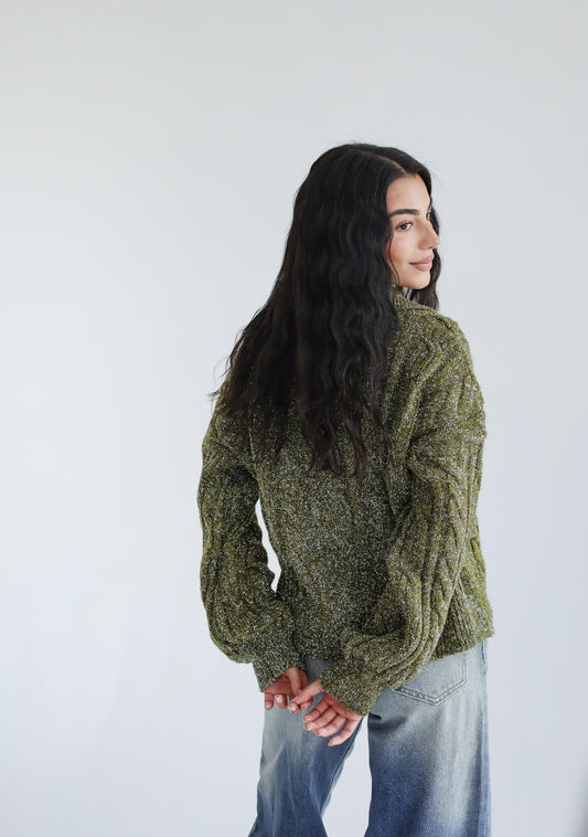 Too good to take off knit sweater - Olive