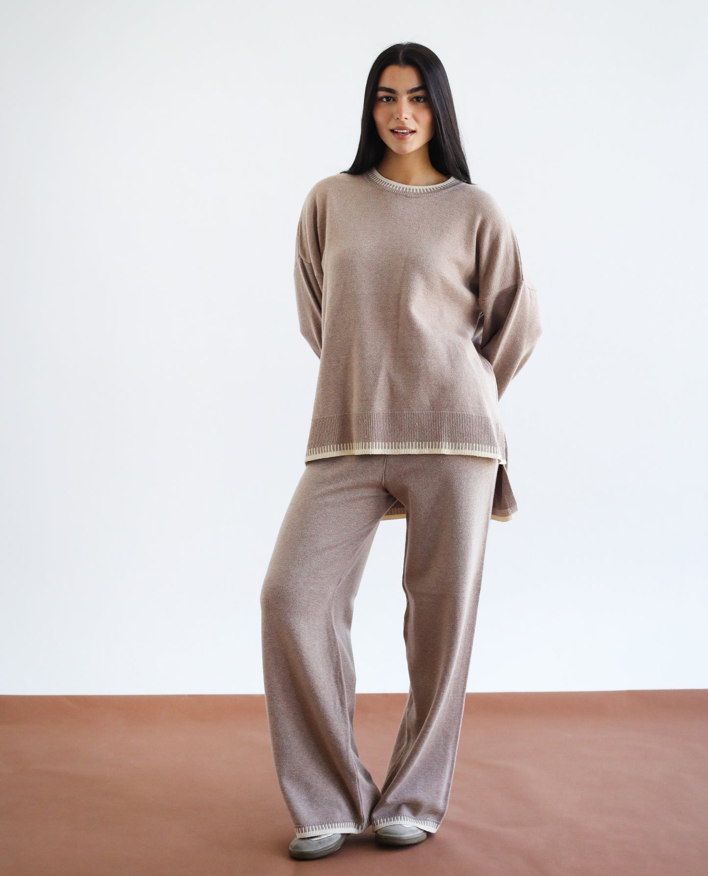 Minding My Business Knit Set - Dusty Mocha