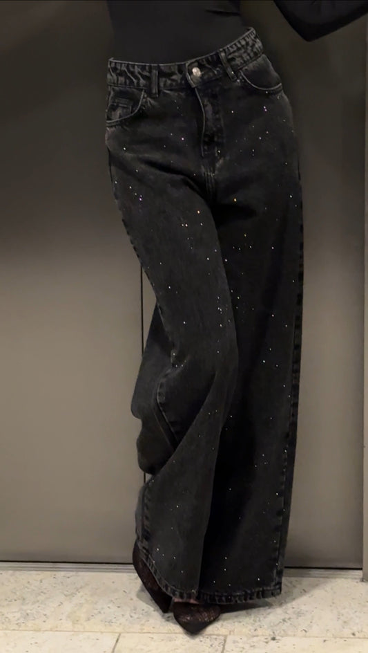 All Eyes On You Denim Pants - Black