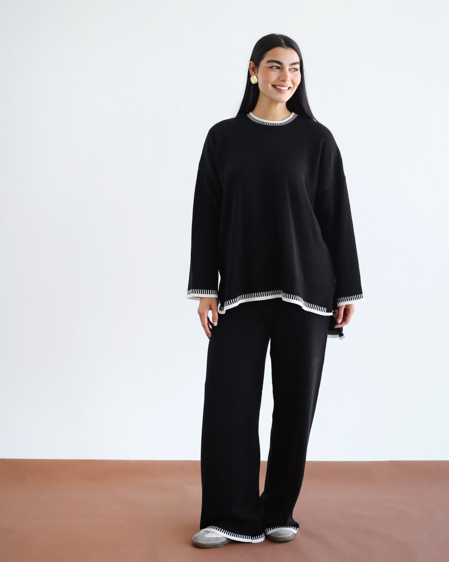 Minding My Business Knit Set - Black