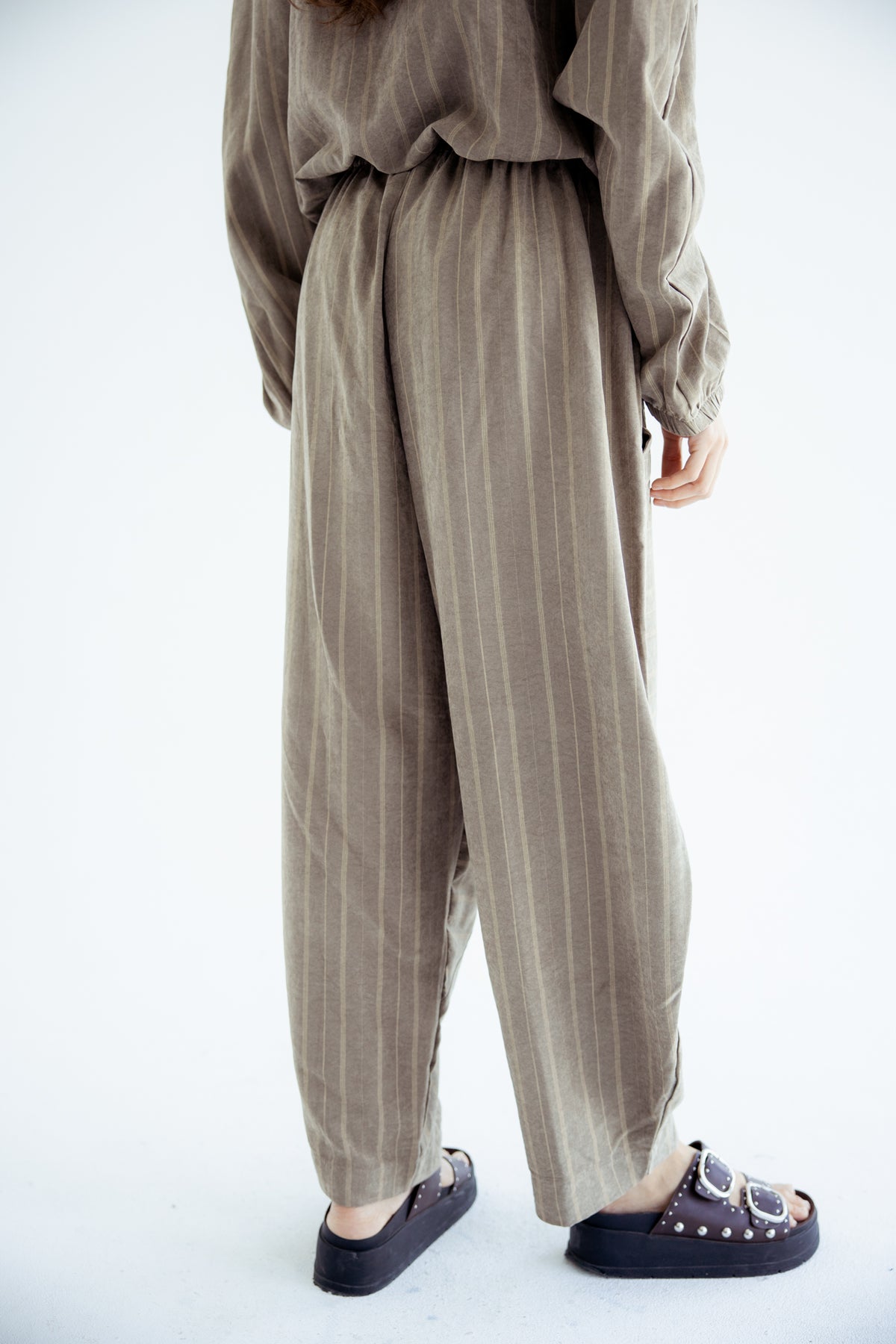 Now or Never Striped Set - Olive