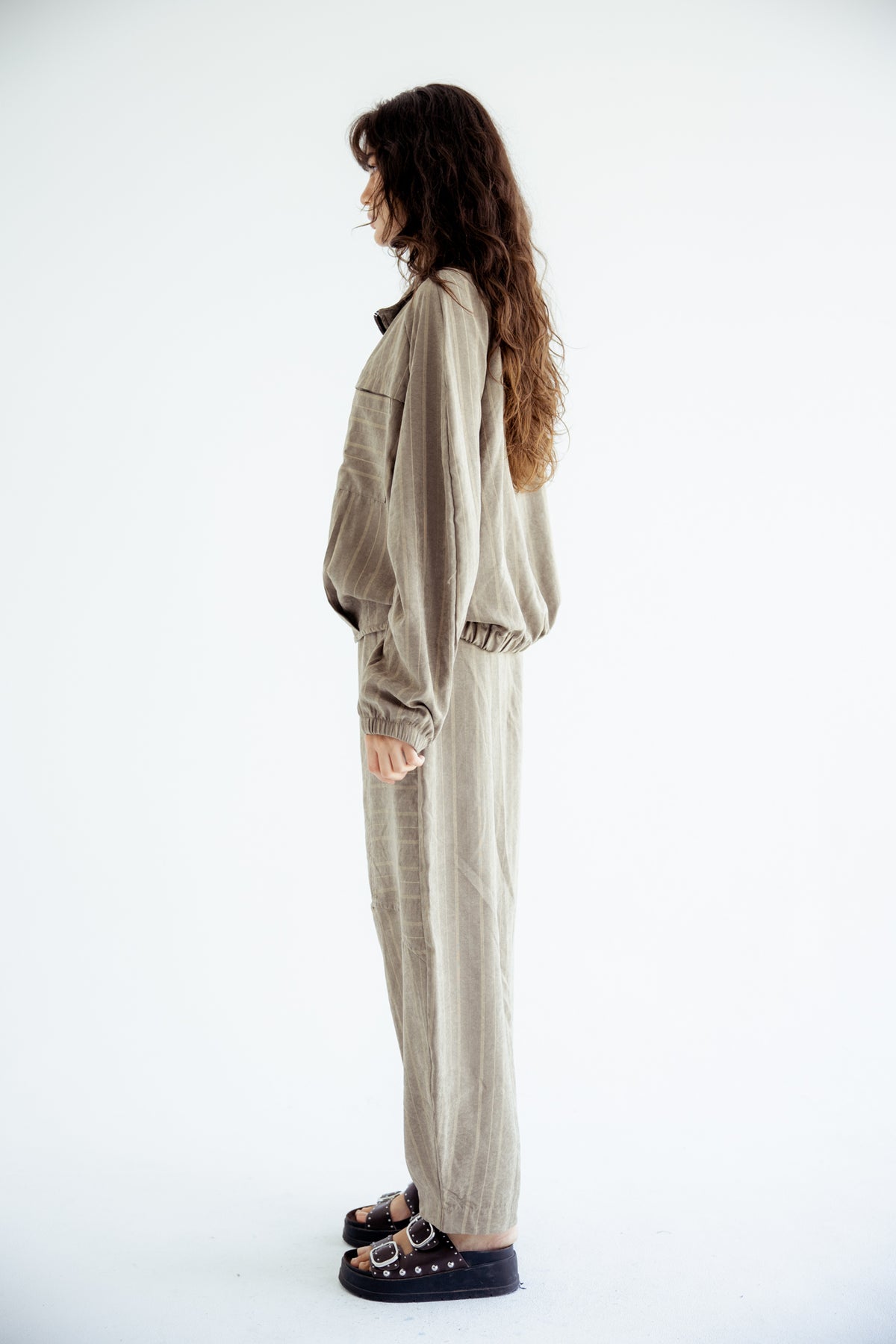 Now or Never Striped Set - Olive