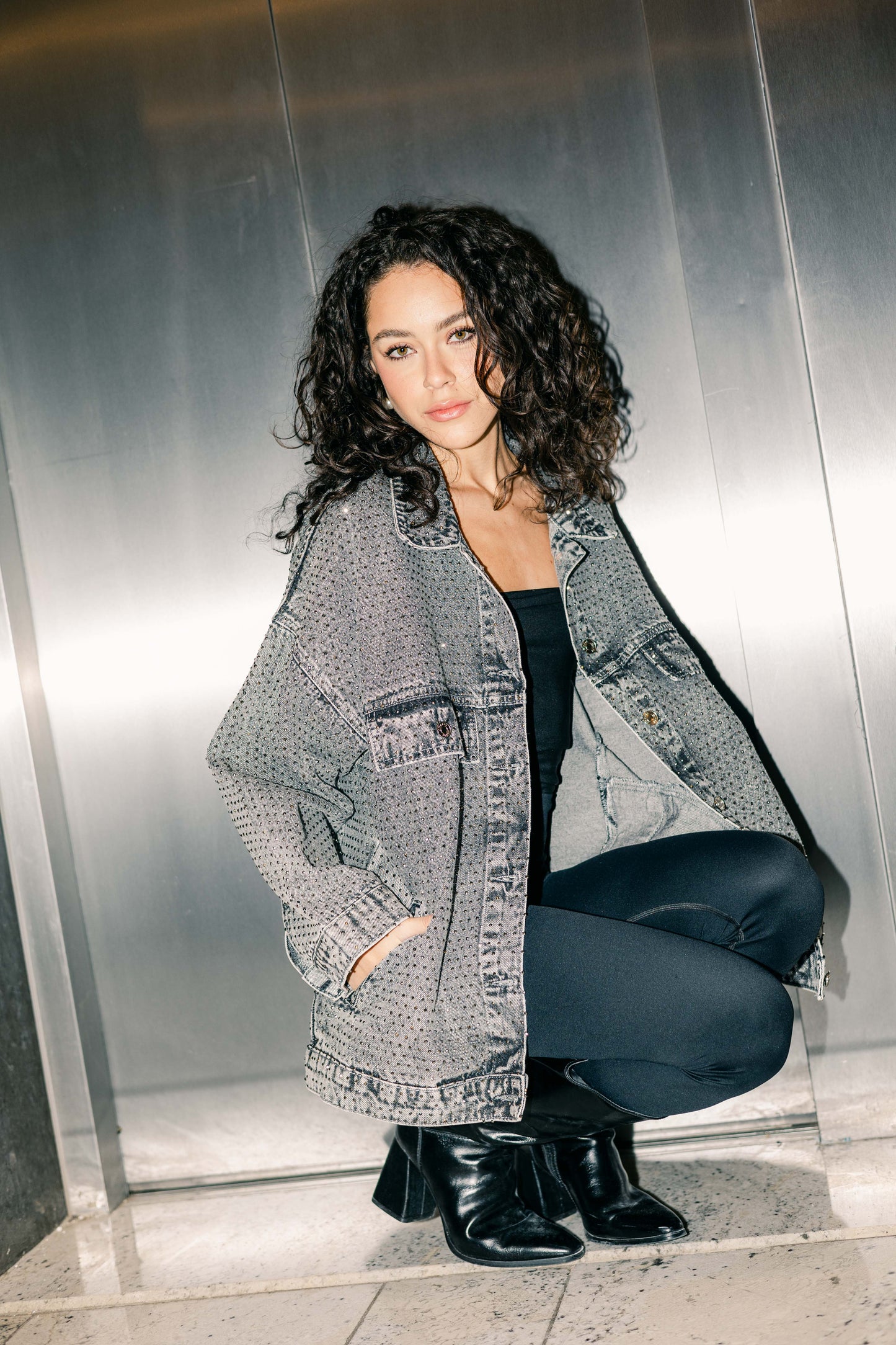 You’re A Gem Denim Jacket in Grey