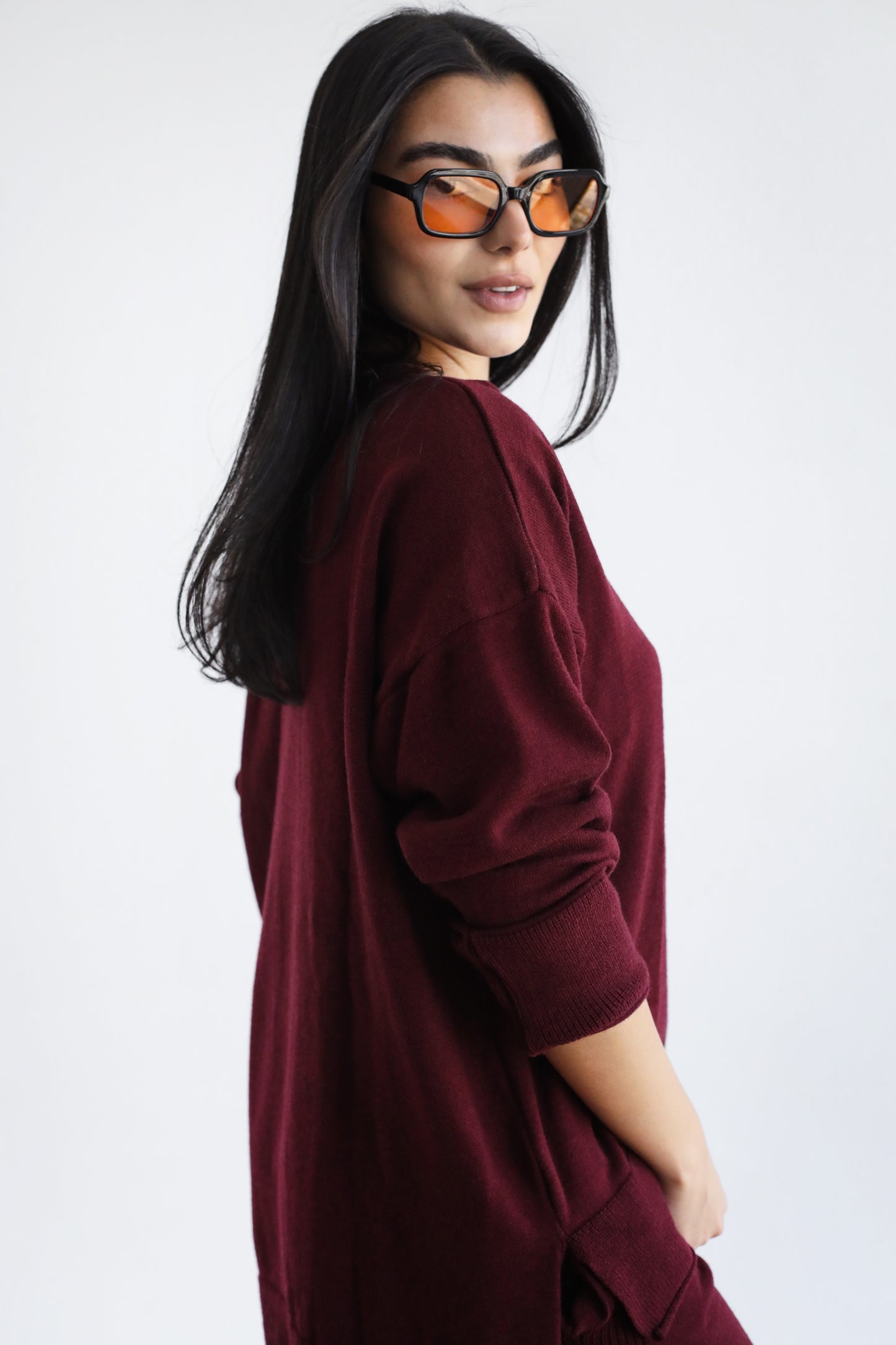 Good Feels Knit Set - Burgundy