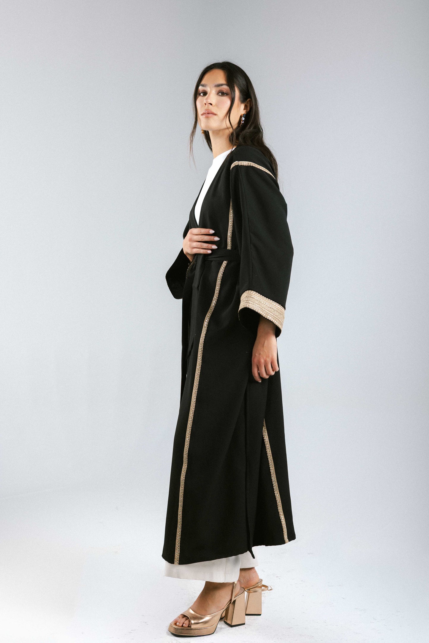 Golden Girl Kaftan in Black