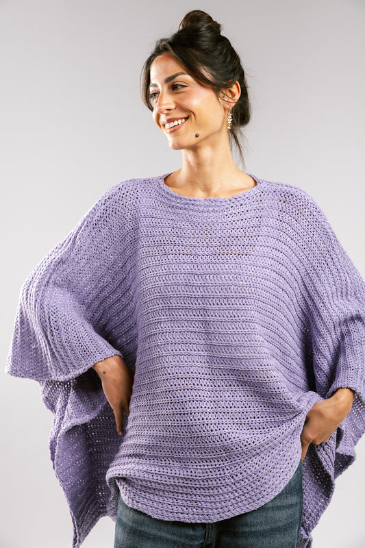 Seen At Sunset Crochet Cape in Lilac