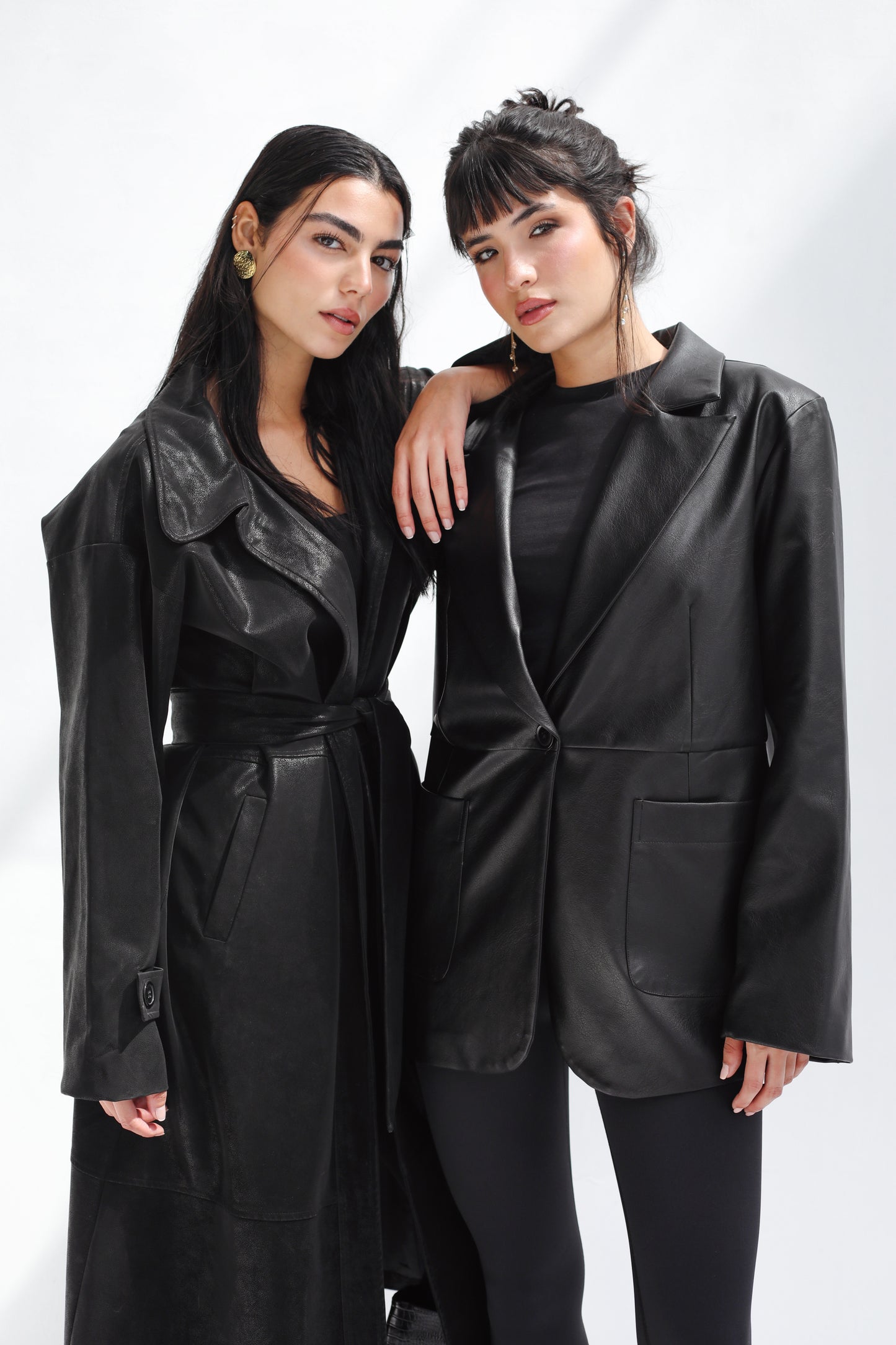 Rock it Leather Trench in Black