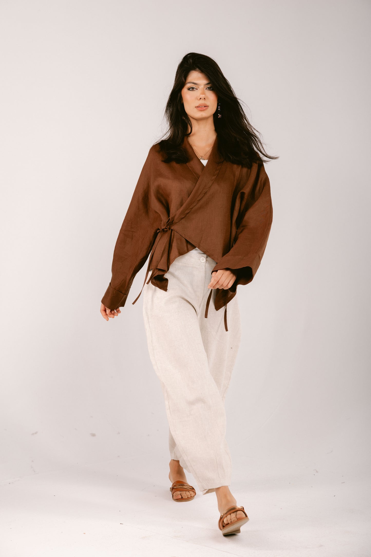 Such A Dreamy Linen Top - Brown