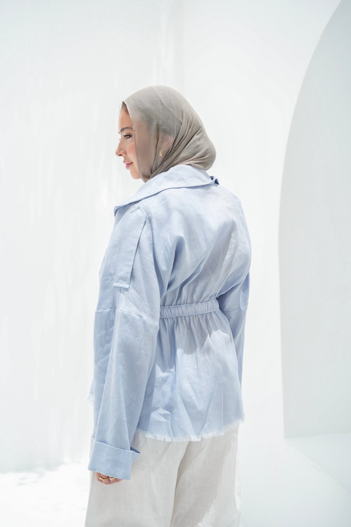 Amalia’s Signature Linen Top - Baby Blue