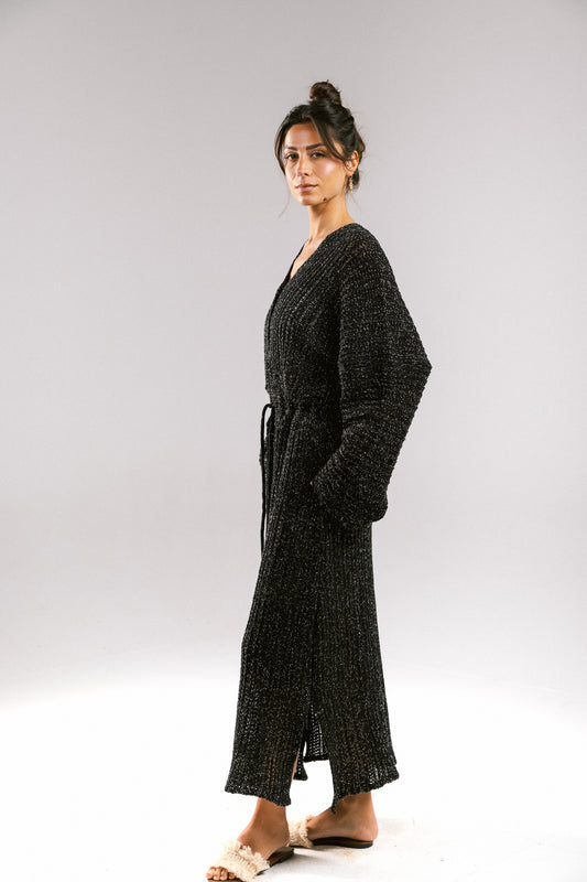 Sunbeam Crochet Coverup Dress - Black